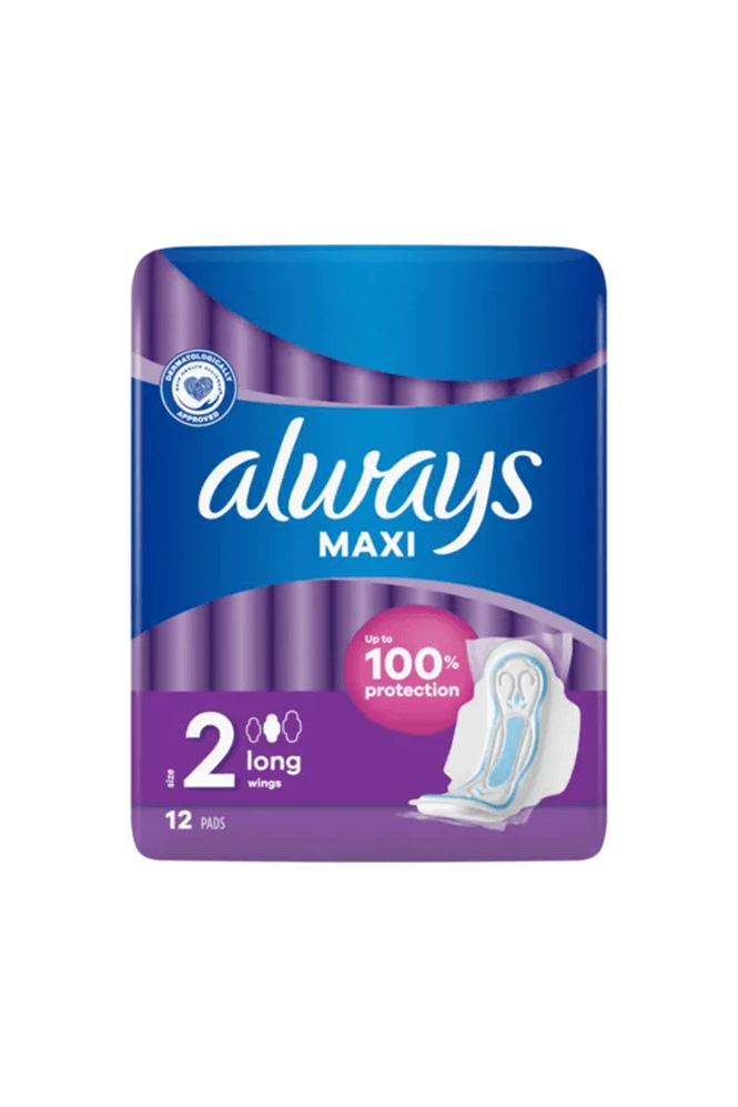 Always  Maxi Long (Size 2) Sanitary Towels Long Wings 12s