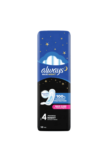 Always Maxi Profresh Night Sanitary Towels Without Wings 10 Pads