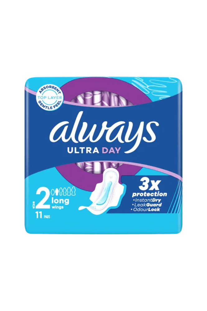 Always  Ultra Day Sanitary Towels Long (Size 2) With Wings 11 Pads