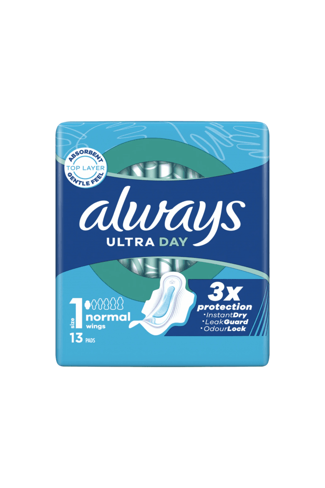 Always  Ultra Day Sanitary Towels Normal (Size 1) with Wings 13 Pads