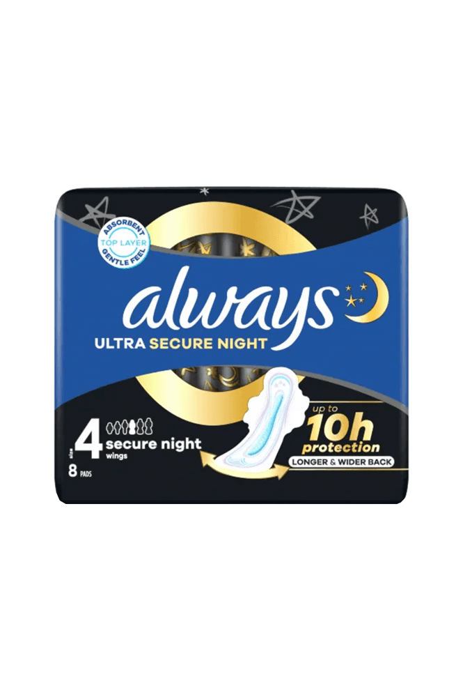 Always  Ultra Sanitary Towels Secure Night S4 Wings 8