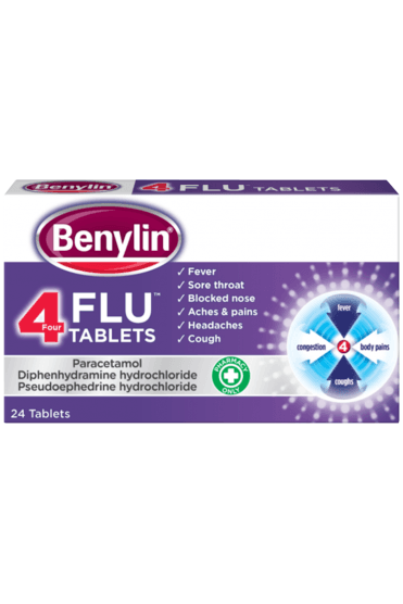 Benylin 4 Flu Tablets - 24 tablets