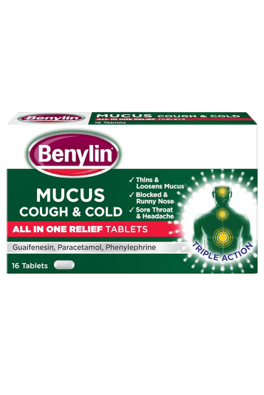 Benylin Mucus Cough & Cold All In One 16 Tablets