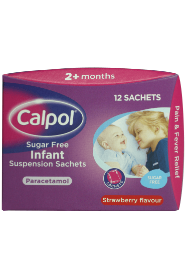 Calpol Strawberry Sugar Free 2+ Months 12 Sachets