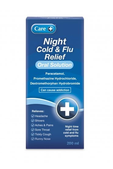 Care + Night Cold & Flu Relief Oral Solution 200ml
