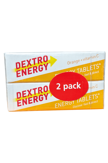 Dextro Energy Tablets 47g - Orange Flavour 2 Pack