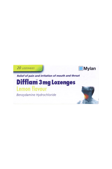 Difflam 3mg Lozenges Lemon Flavour 20 Pack
