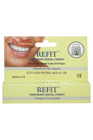 Dr Denti Refit Temporary Dental Cement 3 Capsules