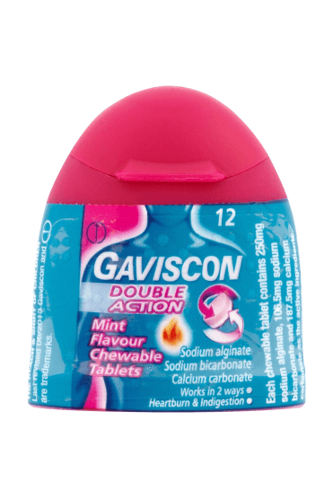 Gaviscon Double Action Mint Hand Pack 12 Tablets