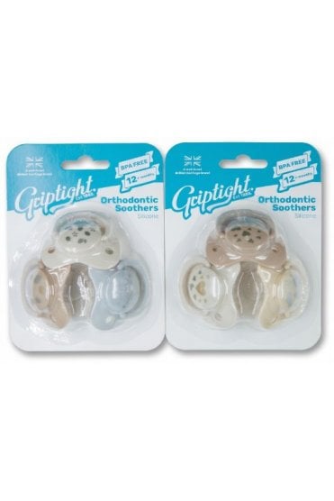 Griptight 3 Orthodontic Soothers 12m+ (Colours may vary)
