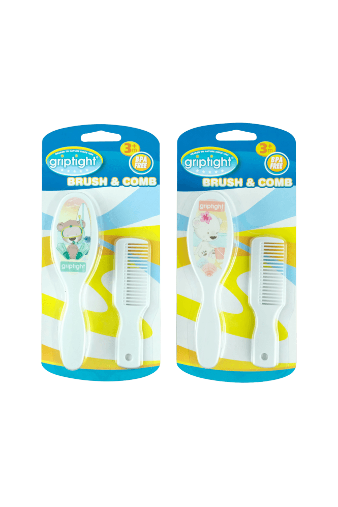 Griptight  Brush & Comb Set (Bears - Colours may vary)