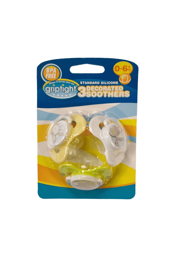 Griptight  Decorated Standard Soothers 0-6m+ (Colours may vary)