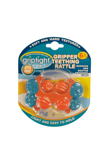Griptight Gripper Teething Rattle (Colours may vary)