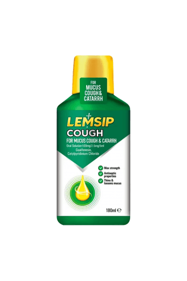 Lemsip Cough for Mucus Cough & Catarrh 180ml Oral Solution