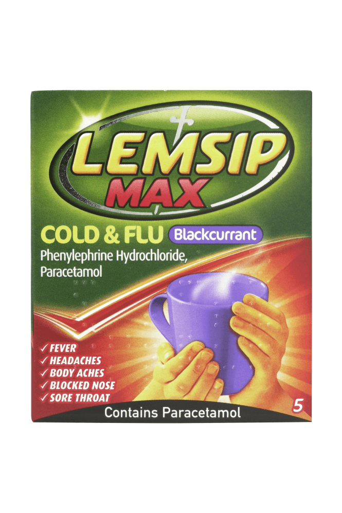 Lemsip  Max Cold & Flu - Blackcurrant: 5 Sachets