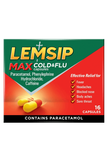 Lemsip Max Cold & Flu Capsules - 16 Capsules
