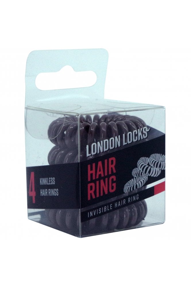 London Locks  Invisible Hair Ring Brown 4 Pack
