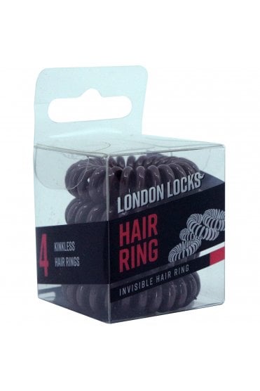 London Locks Invisible Hair Ring Brown 4 Pack