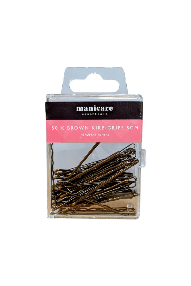 Manicare  Pack of 50 brown kirbigrips 5cm