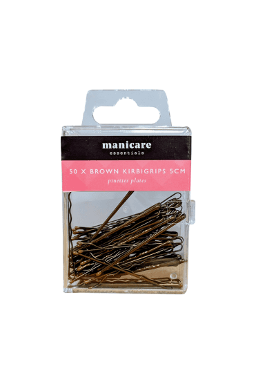Manicare Pack of 50 brown kirbigrips 5cm