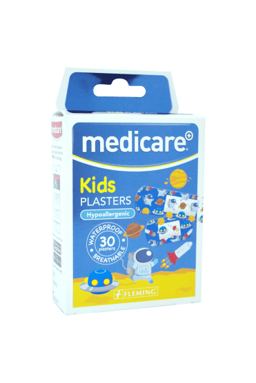 Medicare Fun Spaceship Waterproof Kids Plasters 30 pack