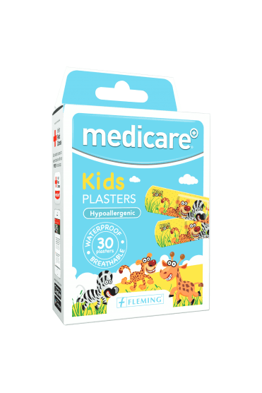 Medicare Fun Zoo Waterproof Kids Plasters 30 pack