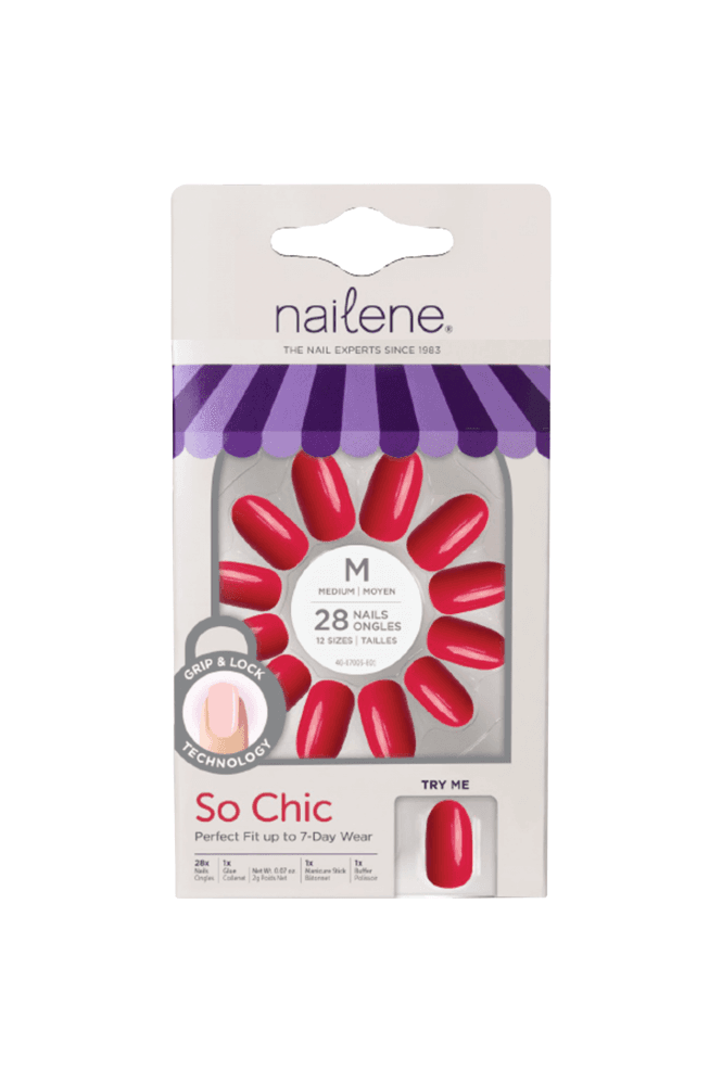 Nailene  - Berry Pink - Medium Oval (28 pcs)