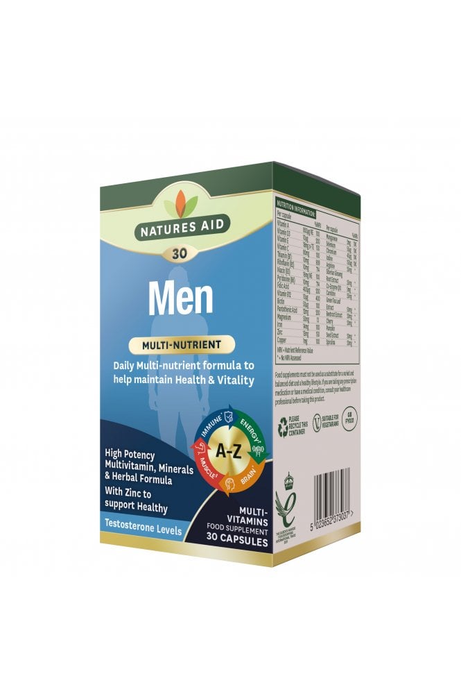 Natures Aid  - Men's Multi-Vitamins & Minerals 30Vcaps