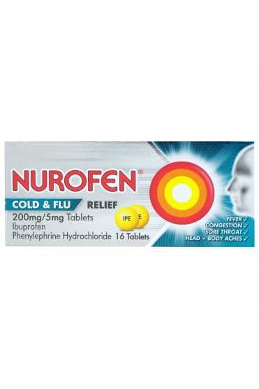 Nurofen Cold & Flu Relief 200mg/5mg Tablets 16pack