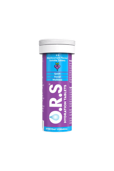 O.R.S Oral Rehydration Salts Soluble Tablets Blackcurrant 12