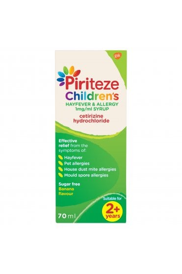 Piriteze Allergy 1mg/ml Syrup 2Yrs+ 70ml