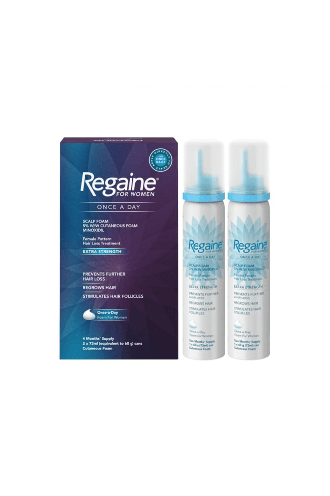 Regaine  For Women Once a Day 5% Scalp Foam 4 Month Supply - 2x73ml Can