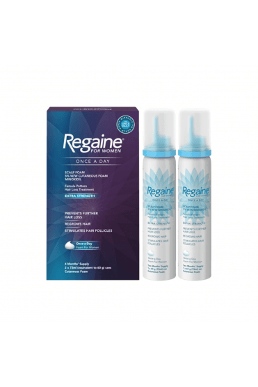 Regaine For Women Once a Day 5% Scalp Foam 4 Month Supply - 2x73ml Can