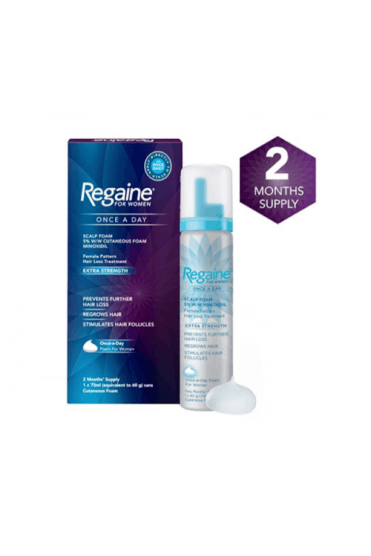 Regaine for Women Once A Day Hair Loss Foam - 2 Month Supply - 1x73ml Can