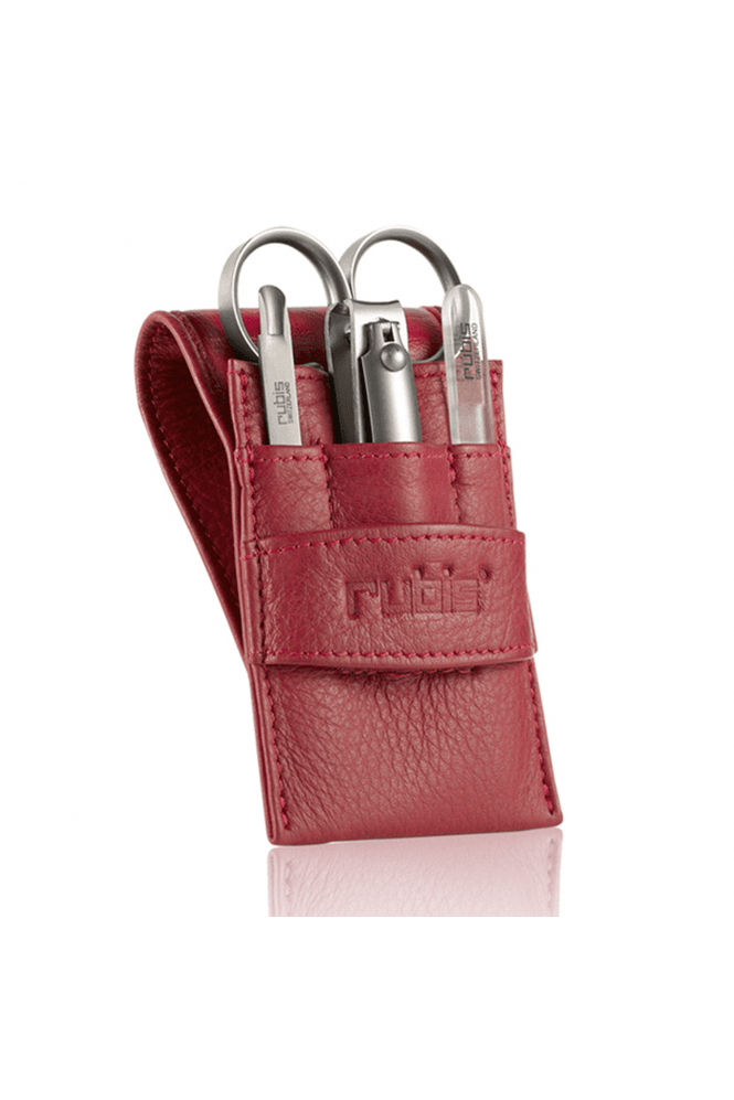 Rubis  4 Piece Ladies Grooming Leather Case Set 1K434