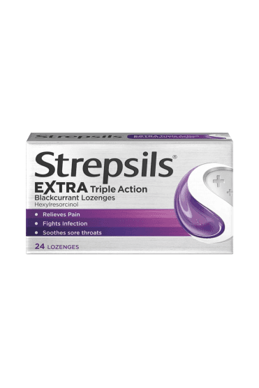 Strepsils Extra Strength Blackcurrant Lozenges 24 Lozenges