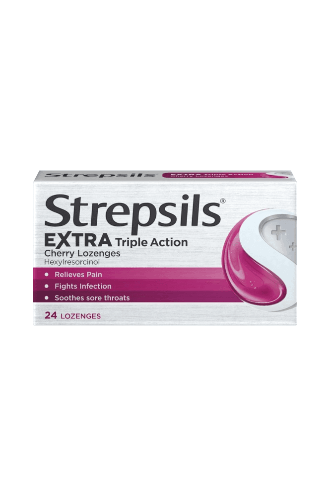 Strepsils  Extra Triple Action Cherry Lozenges 24 pack