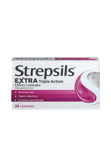 Strepsils Extra Triple Action Cherry Lozenges 24 pack