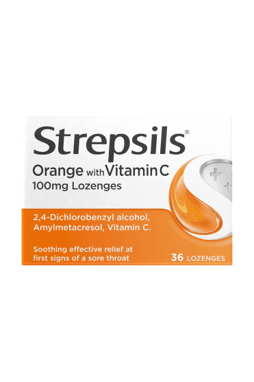 Strepsils Orange With Vitamin C Lozenges 36 Lozenges