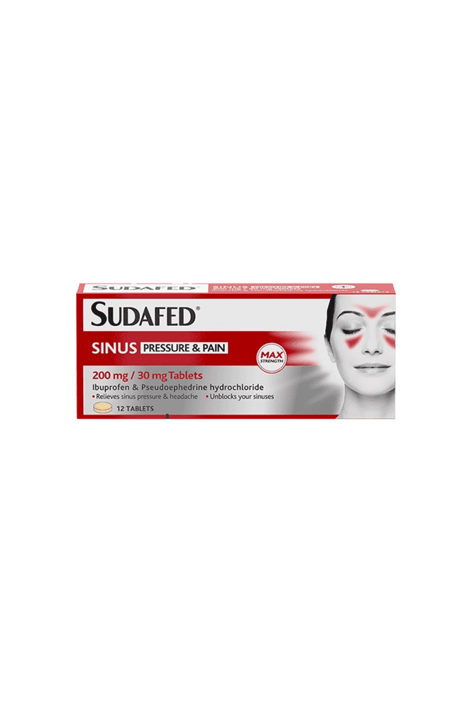 Sudafed  Sinus Pressure & Pain Tablets 12 Tablets