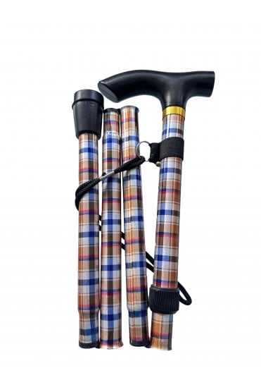 Sure H&B FOLDING WALKING STICK TARTAN