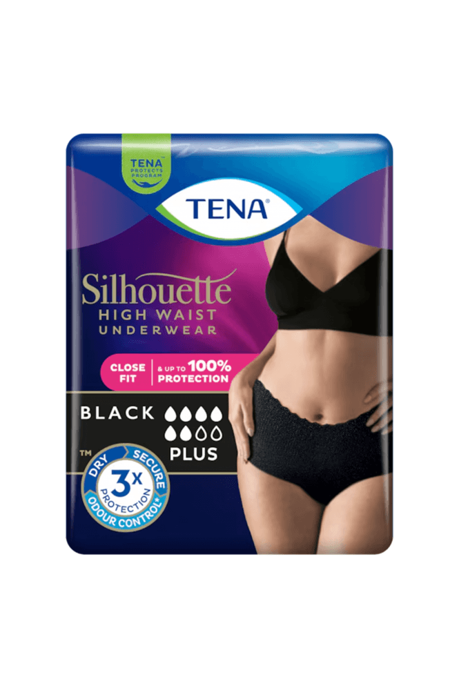 Tena  Lady Silhouette Plus High Waist Underwear Black Large x8