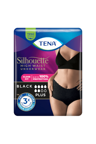 Tena Lady Silhouette Plus High Waist Underwear Black Large x8