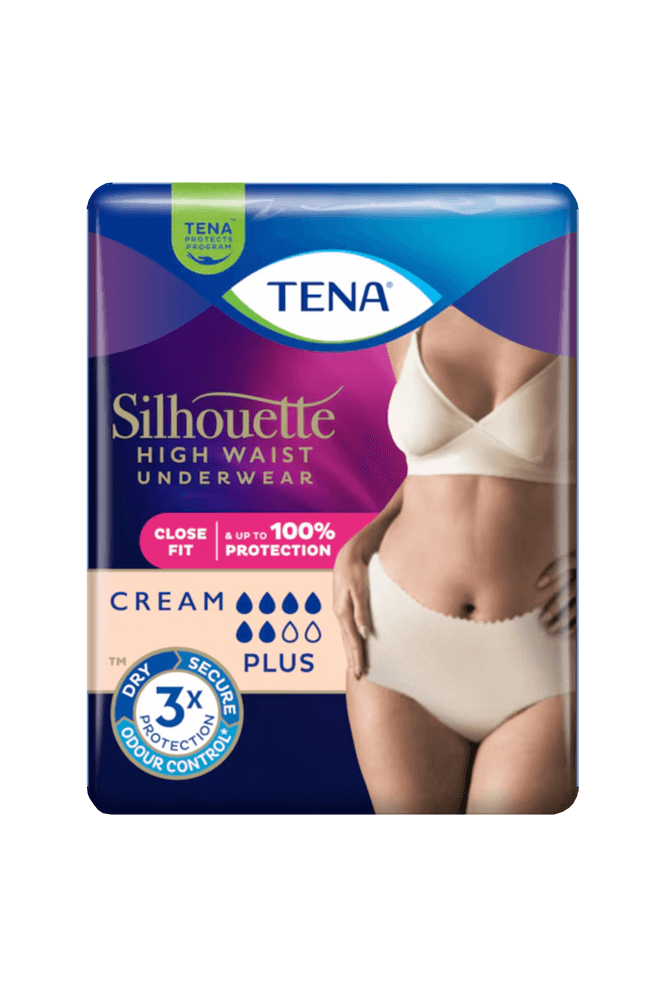 Tena  Silhouette High Waist Underwear Cream Medium x9