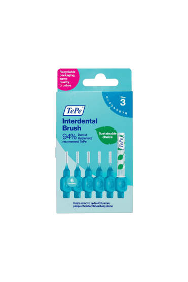 Tepe Interdental Brushes Blue (Size 3 0.6mm) 6 Pack
