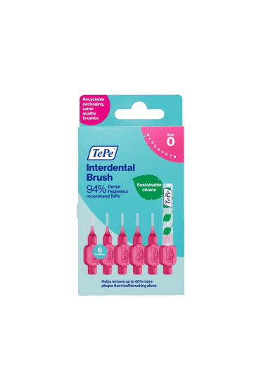 Tepe Interdental Brushes Pink (Size 0 0.4mm) 6 Pack