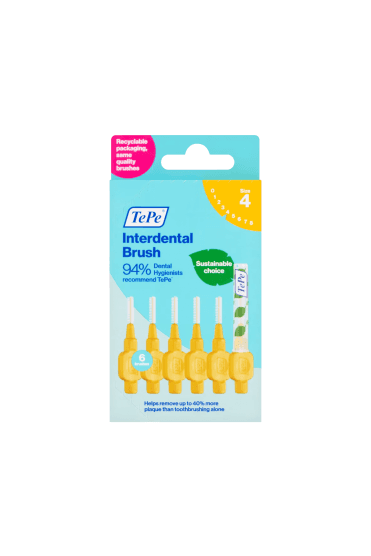 Tepe Interdental Brushes Yellow (Size 4 0.7mm) 6 Pack