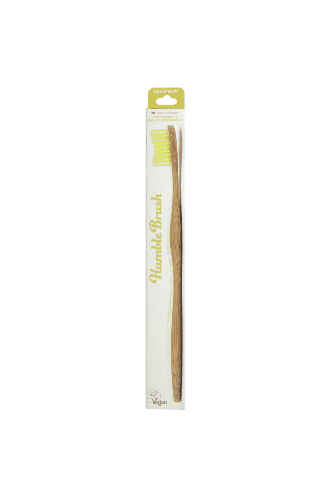 The Humble Co. . Adult Soft Bamboo Toothbrush Yellow