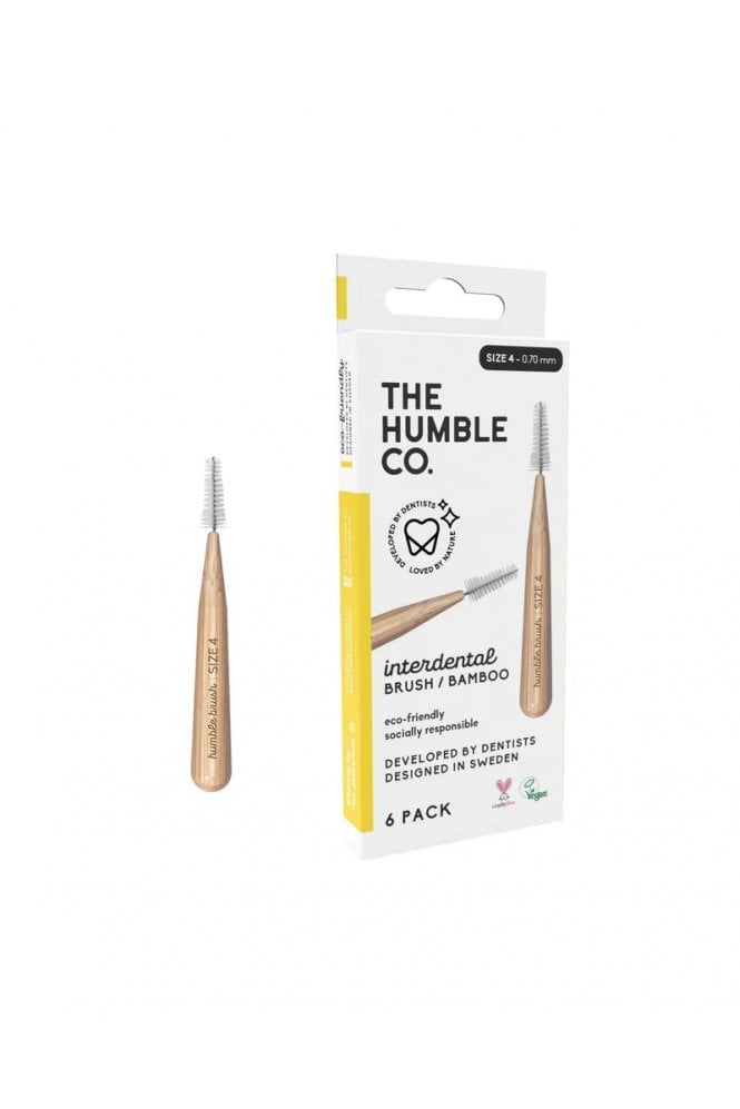 The Humble Co. Humble Brush Natural Yellow Bamboo Interdental Brush 0.7mm 6pack