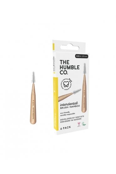 Humble Brush Natural Yellow Bamboo Interdental Brush 0.7mm 6pack
